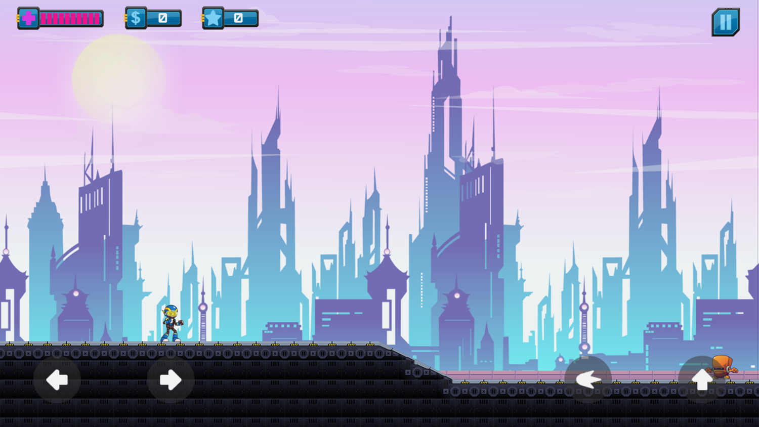 Cyber Knight Slashman Game Level Start Screenshot.