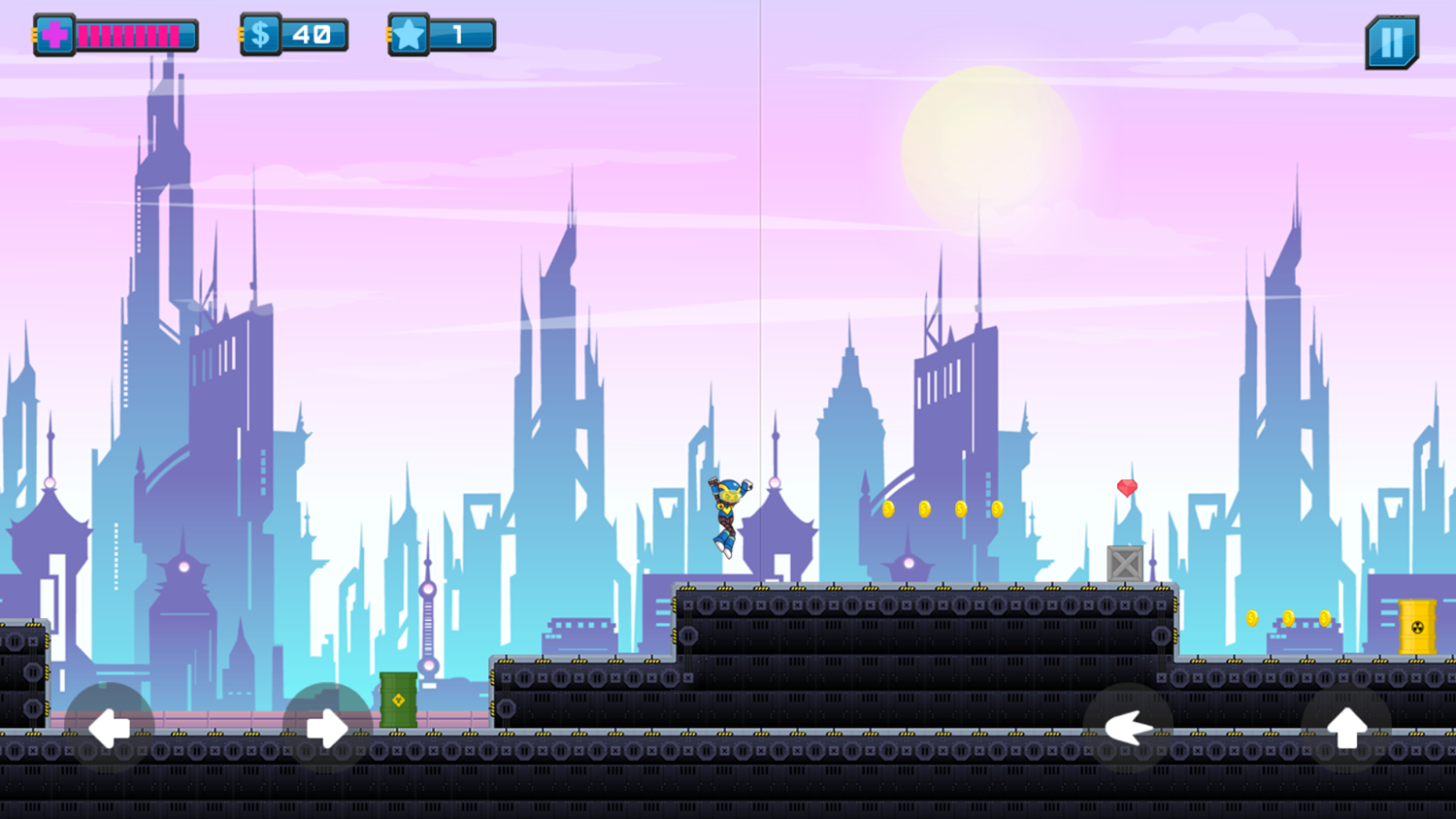 Cyber Knight Slashman Game Platforming Screenshot.