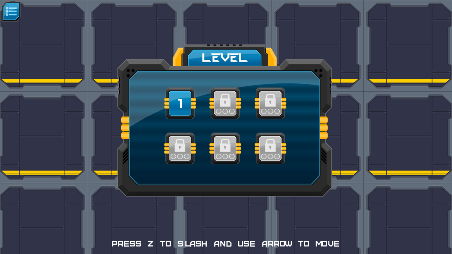 Cyber Knight Slashman Game Select Level Screenshot.