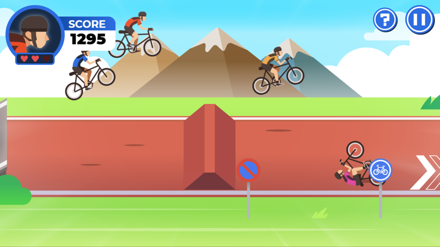 Cycling Hero Game Play Screenshot.