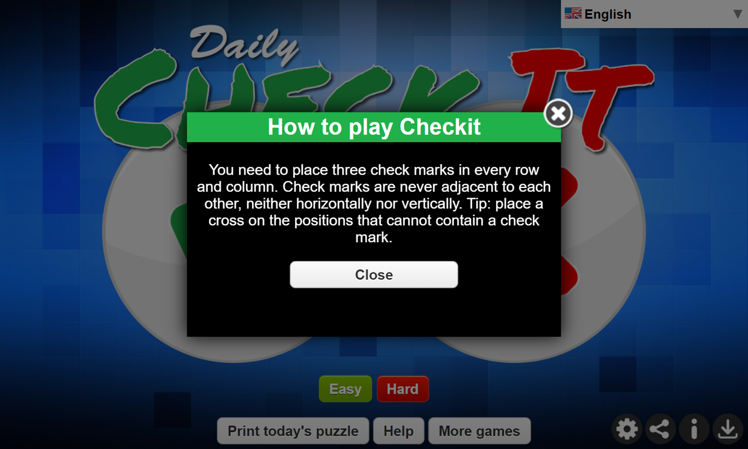 Daily Check It Game How To Play Screenshot.