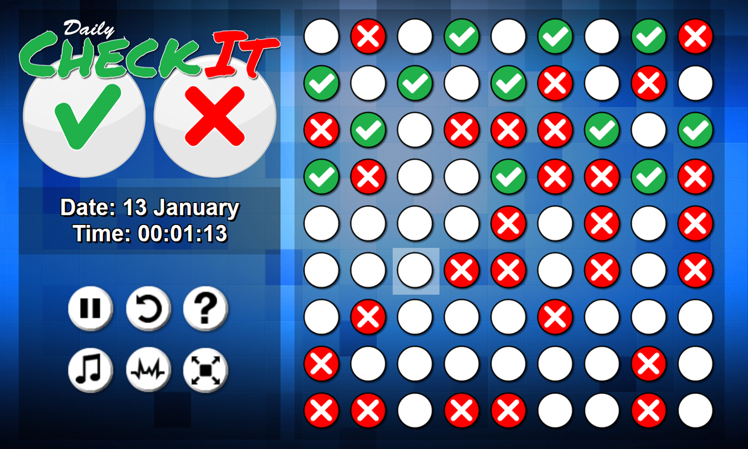 Daily Check It Game Solving Puzzle Screenshot.