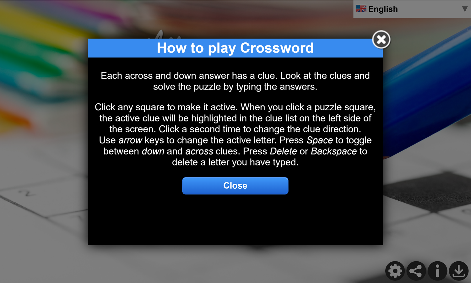 Daily Crossword Game How to Play Screen Screenshot.