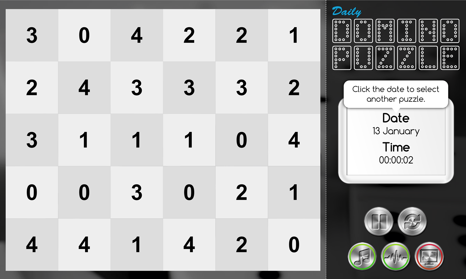 Daily Domino Puzzle Game Screenshot.