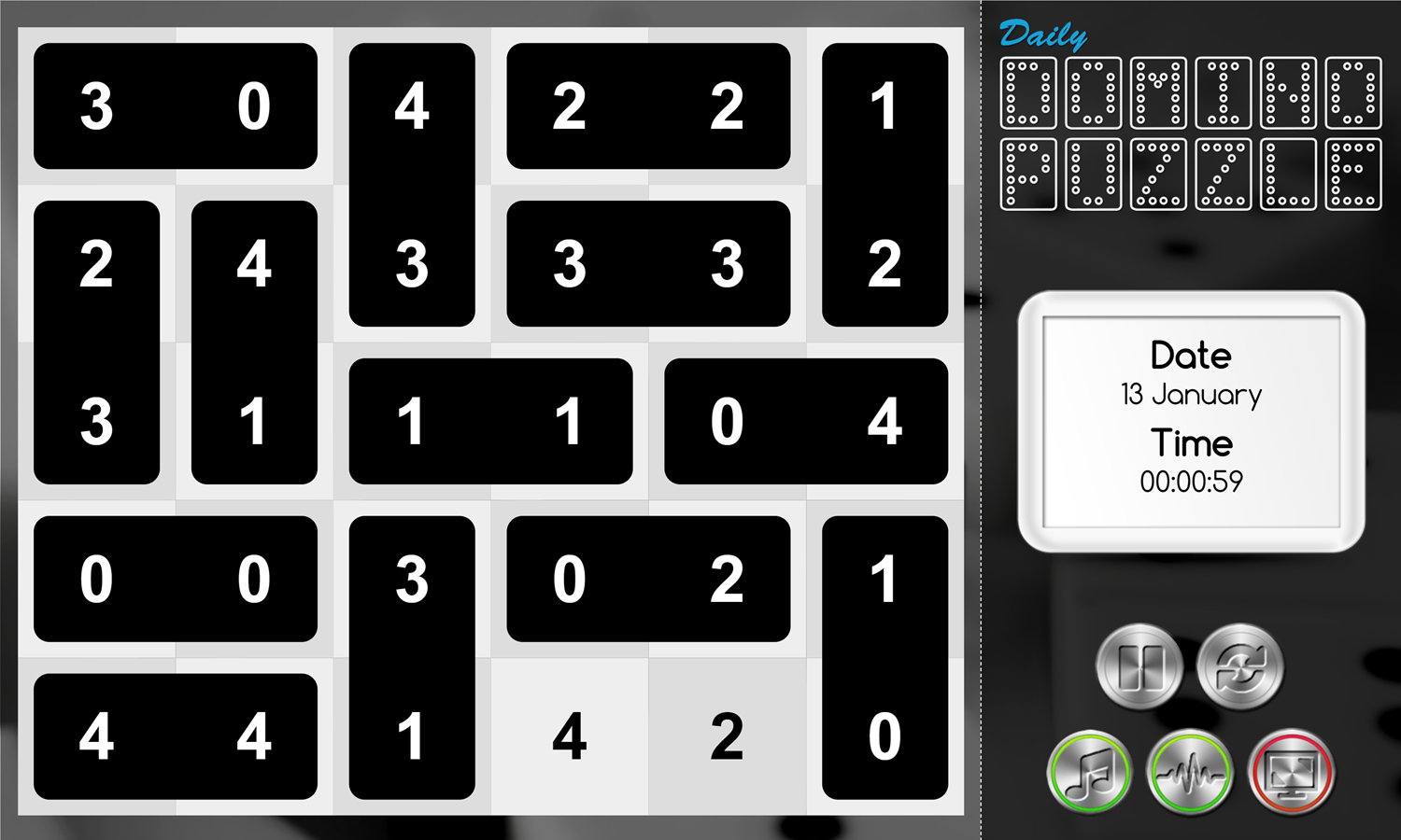 Daily Domino Puzzle Gameplay Screenshot.