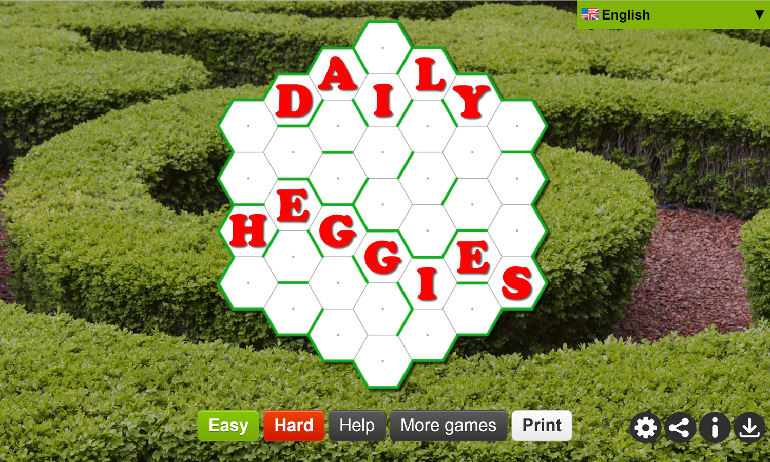 Daily Heggies Game Welcome Screen Screenshot.