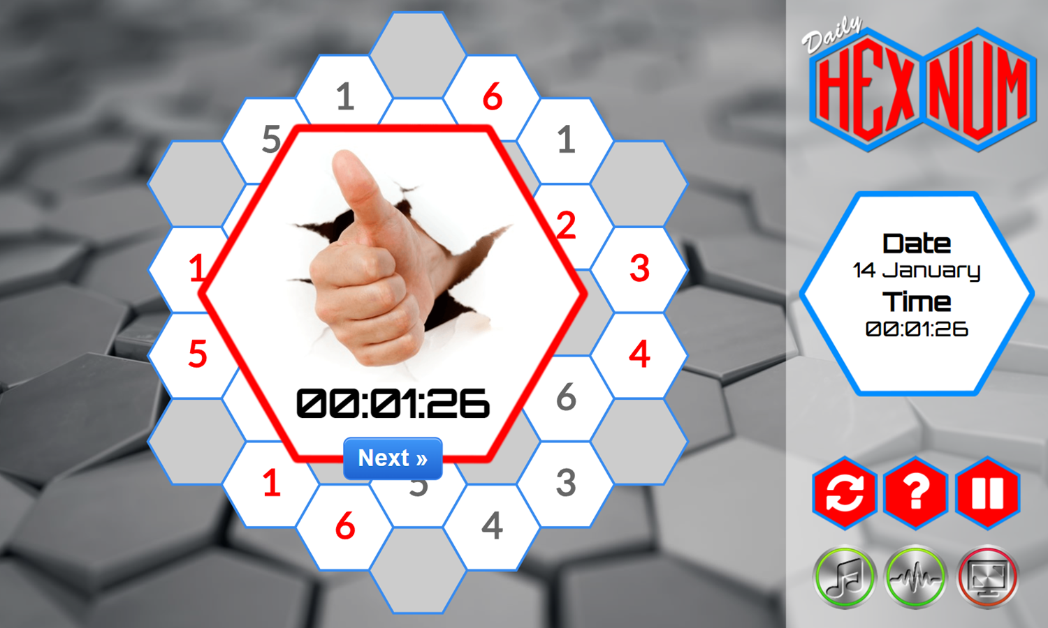Daily Hex Num Game Complete Screenshot.