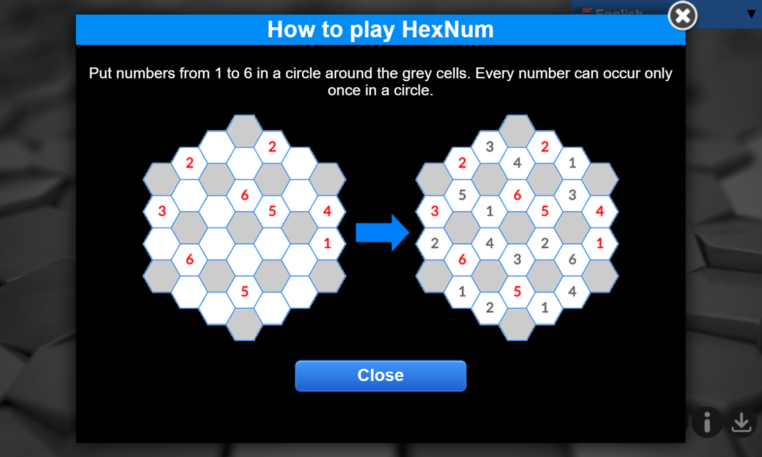 Daily Hex Num Game How To Play Screenshot.