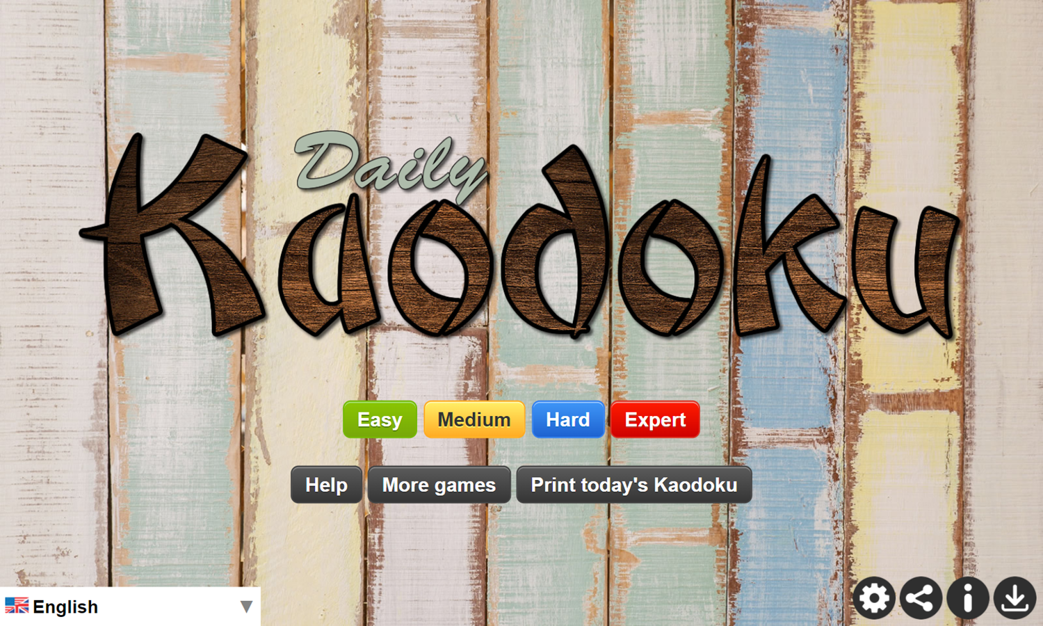 Daily Kaodoku Game Welcome Screen Screenshot.