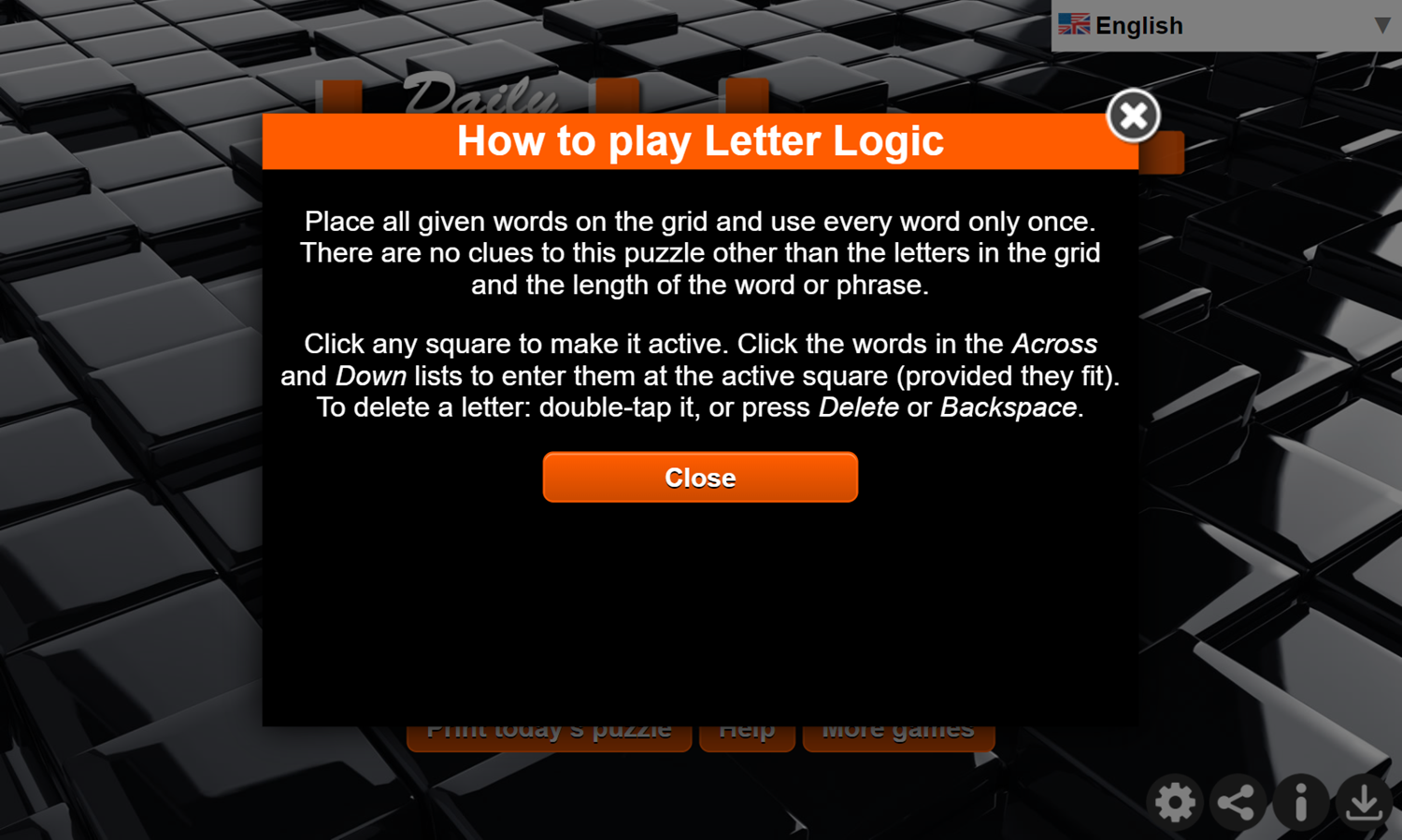 Daily Letter Logic Game How To Play Screenshot.