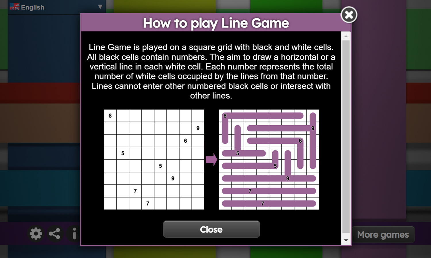 Daily Line Game How To Play Screenshot.