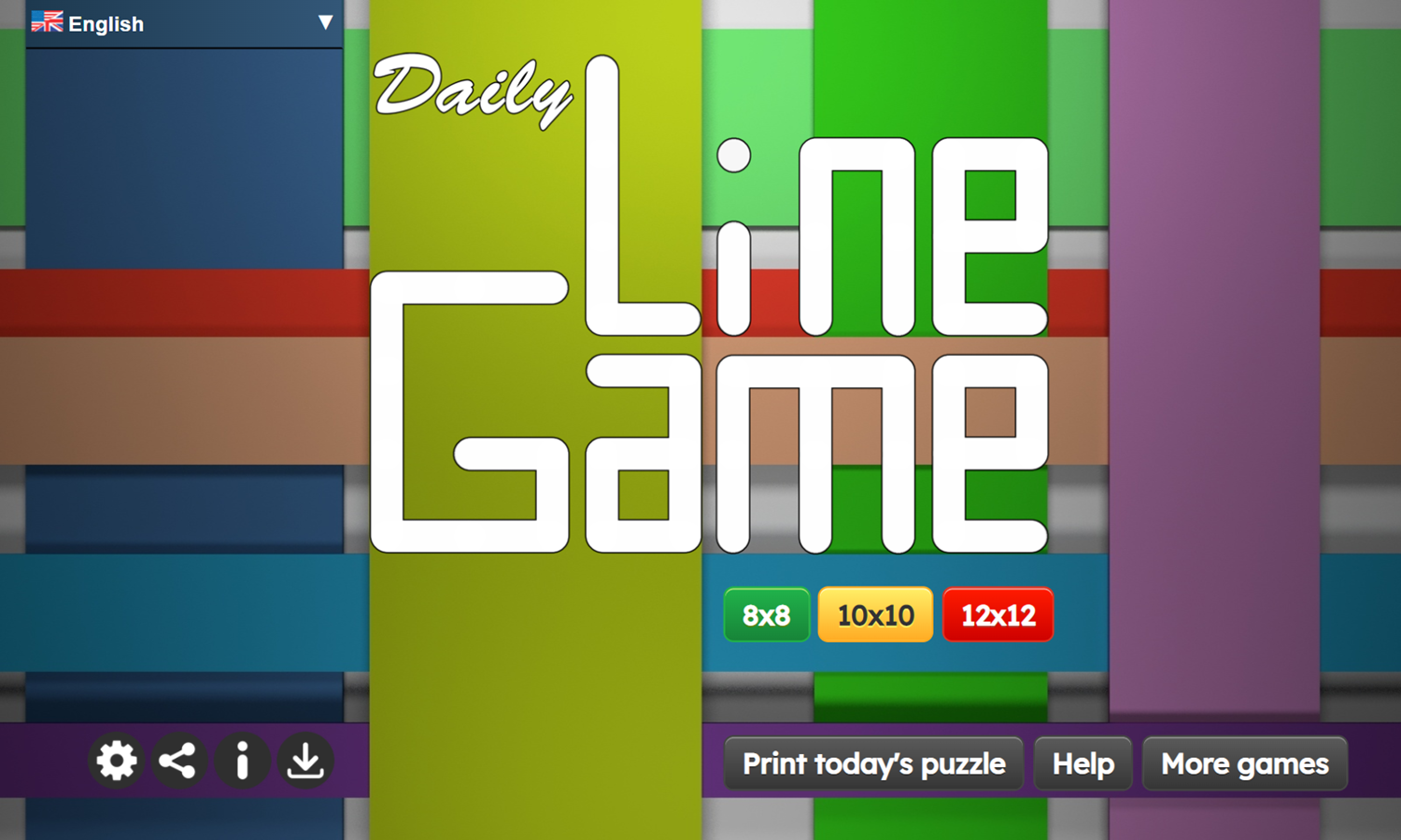 Daily Line Game Welcome Screen Screenshot.