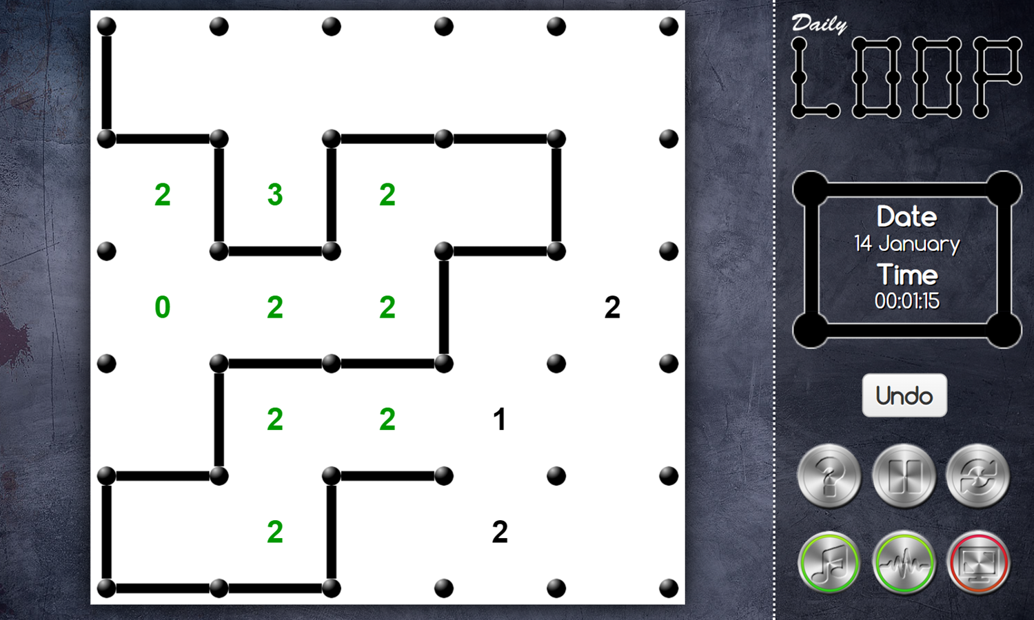 Daily Loop Game Solving Puzzle Screenshot.