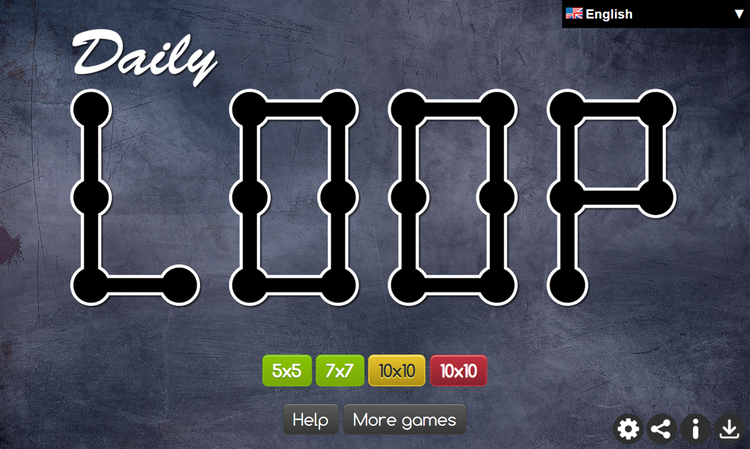 Daily Loop Game Welcome Screen Screenshot.