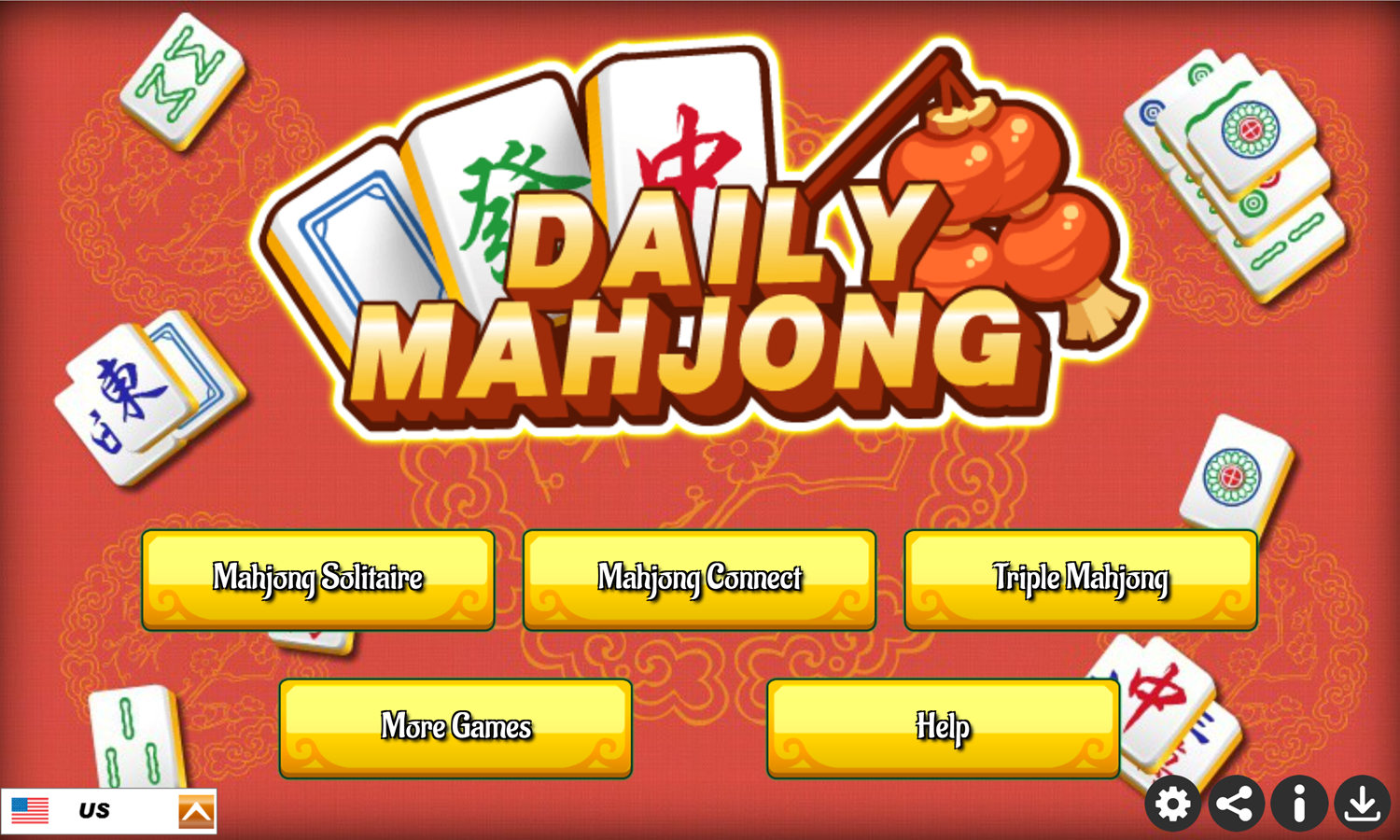 Daily Mahjong Game Welcome Screen Screenshot.