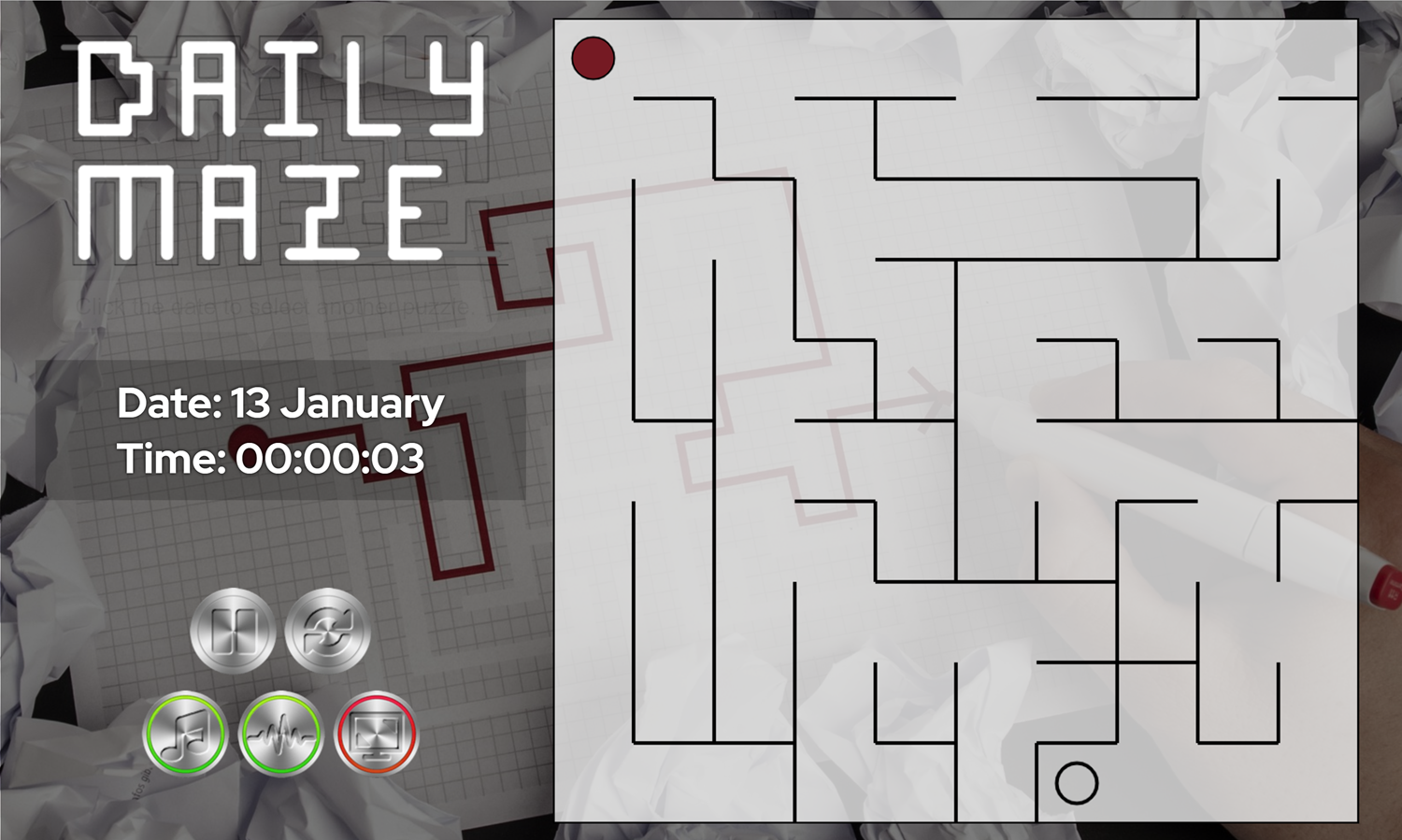 Daily Maze Game Screenshot.