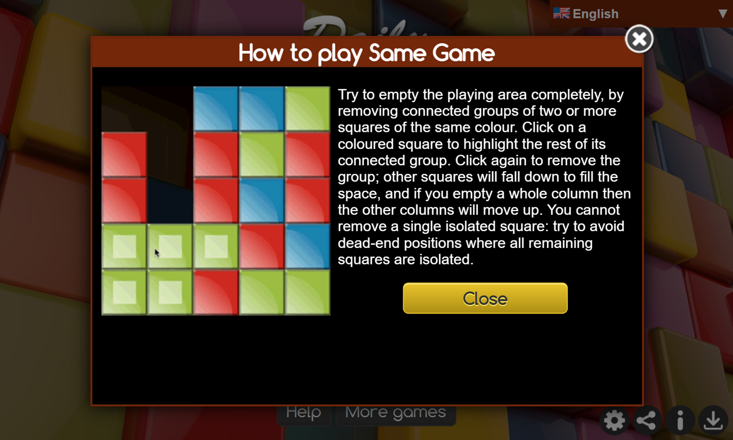 Daily Same Game How To Play Screenshot.