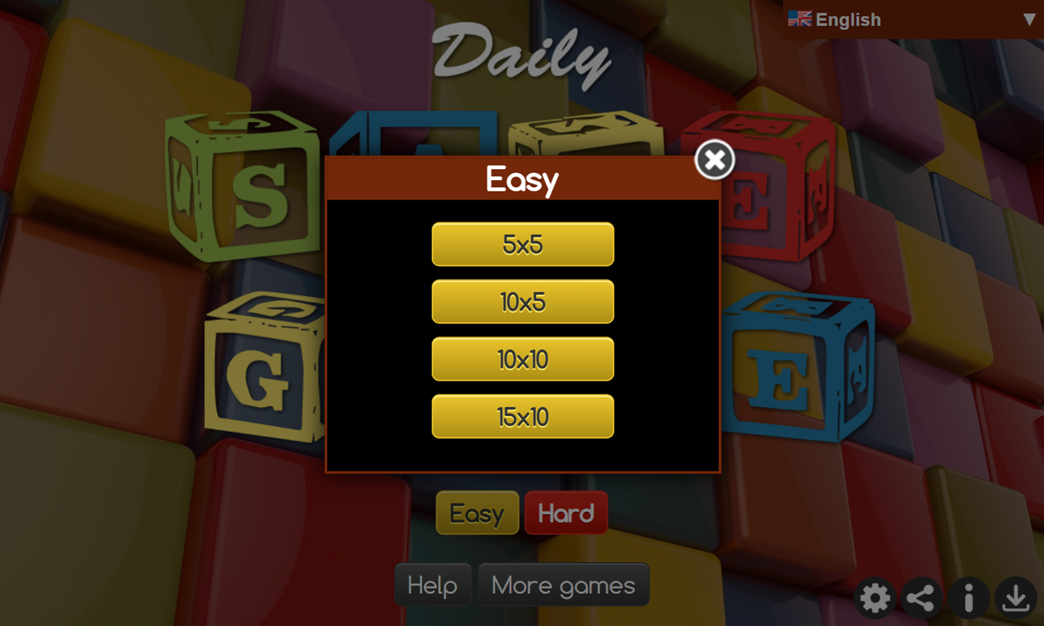 Daily Same Game Level Select Screenshot.