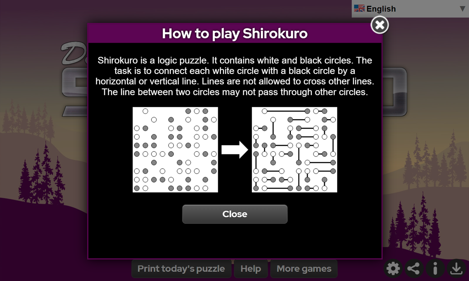 Daily Shirokuro Game How To Play Screenshot.