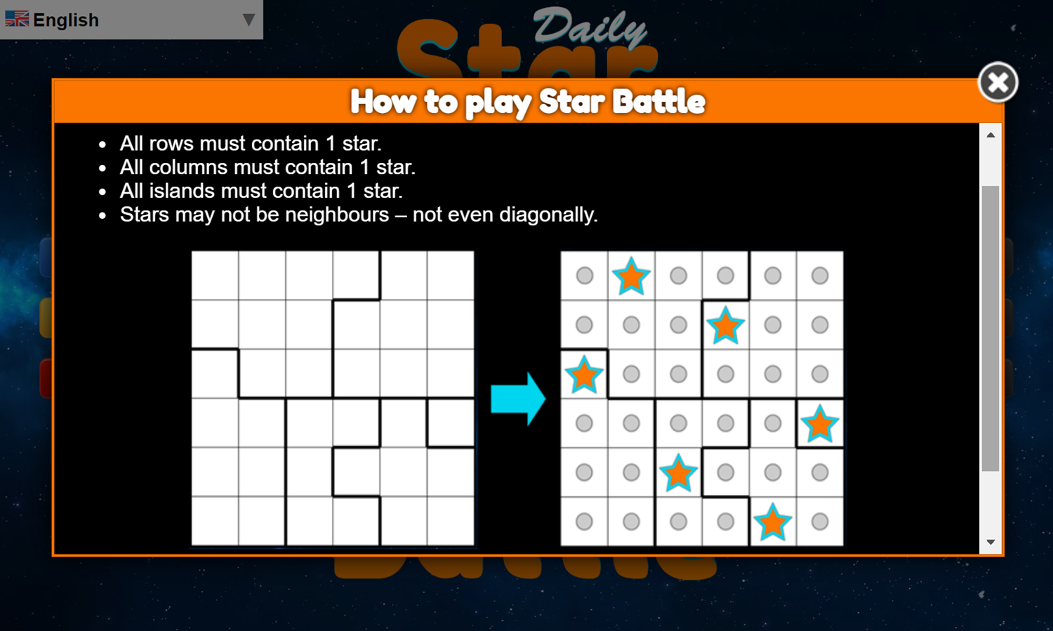 Daily Star Battle Game How To Play Screenshot.