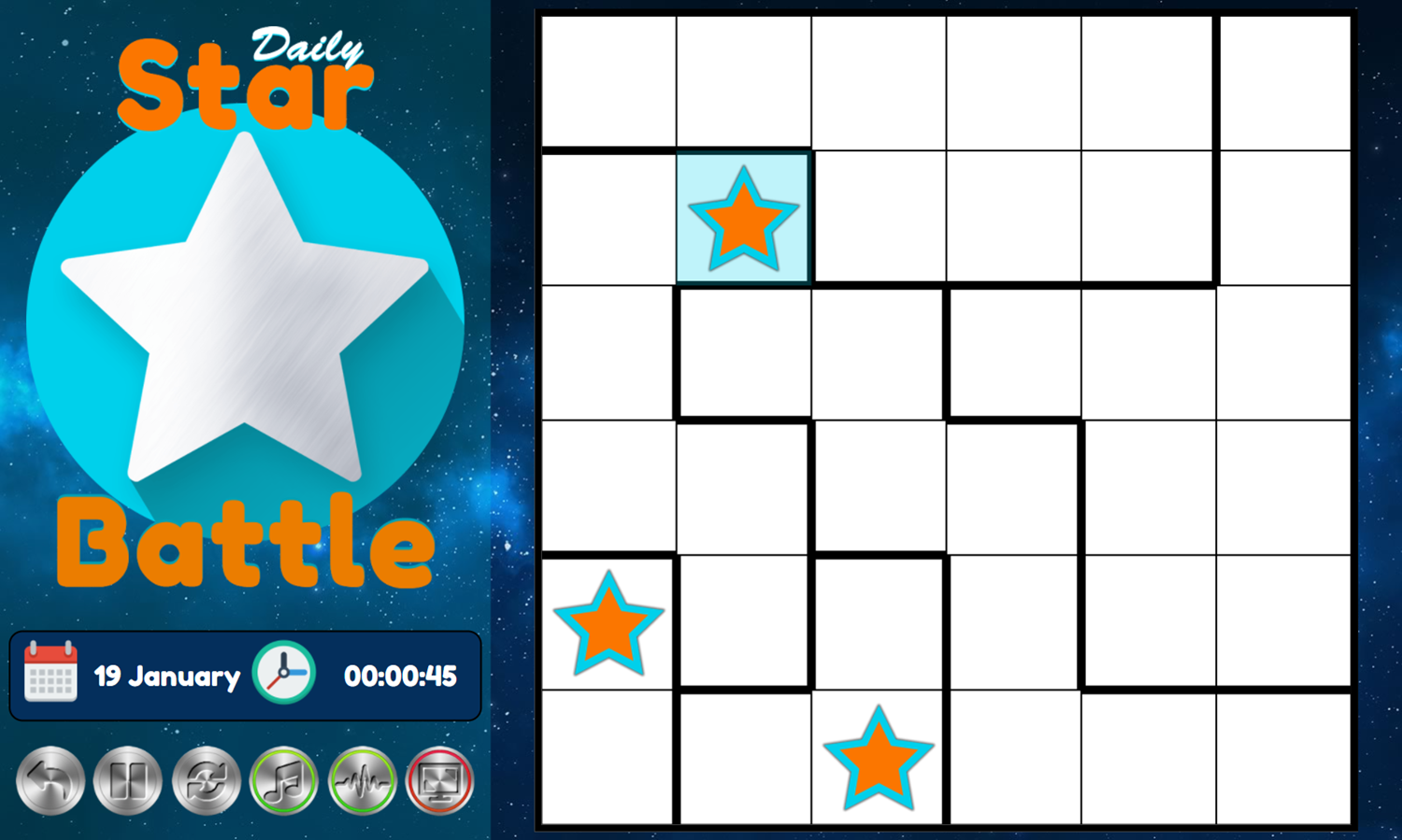 Daily Star Battle Game Solving Puzzle Screenshot.