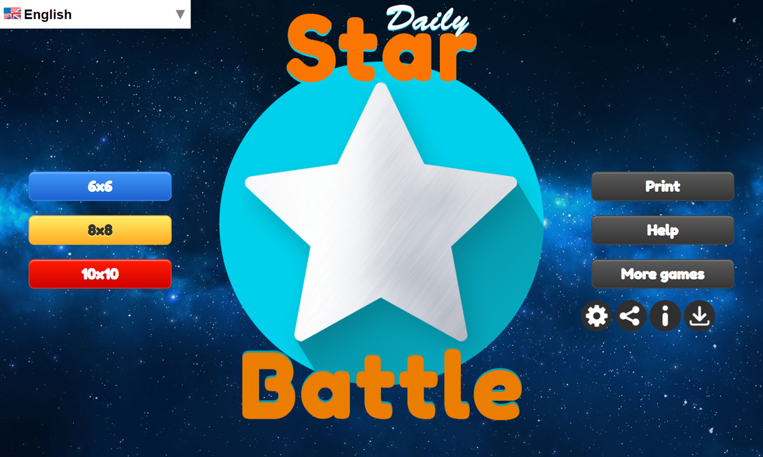 Daily Star Battle Game Welcome Screen Screenshot.