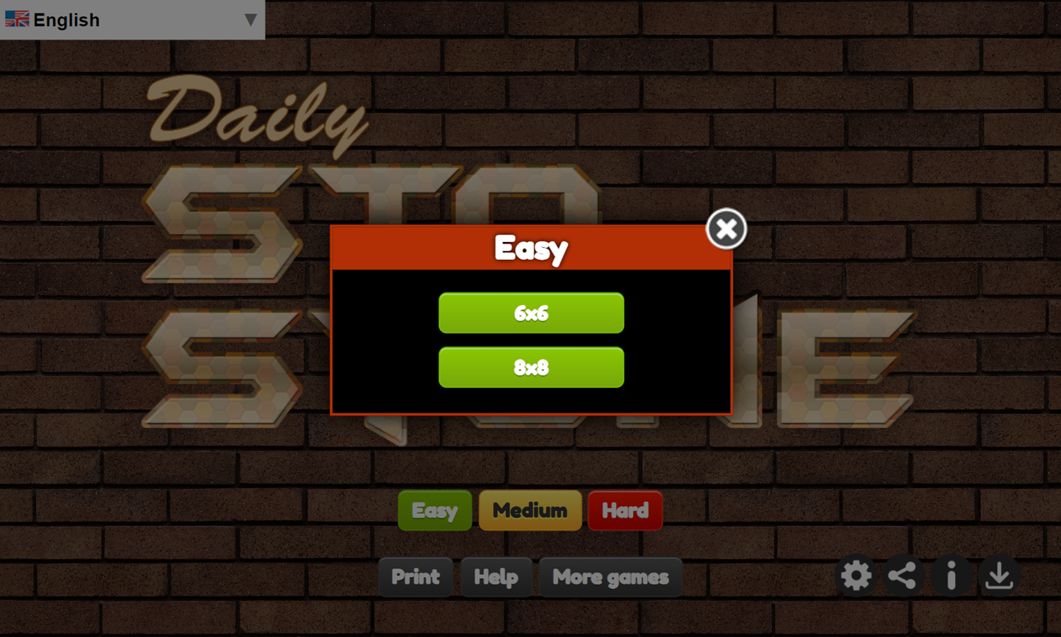 Daily StoStone Game Level Select Screenshot.