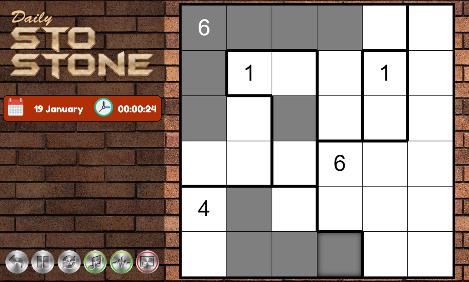 Daily StoStone Game Solving Puzzle Screenshot.