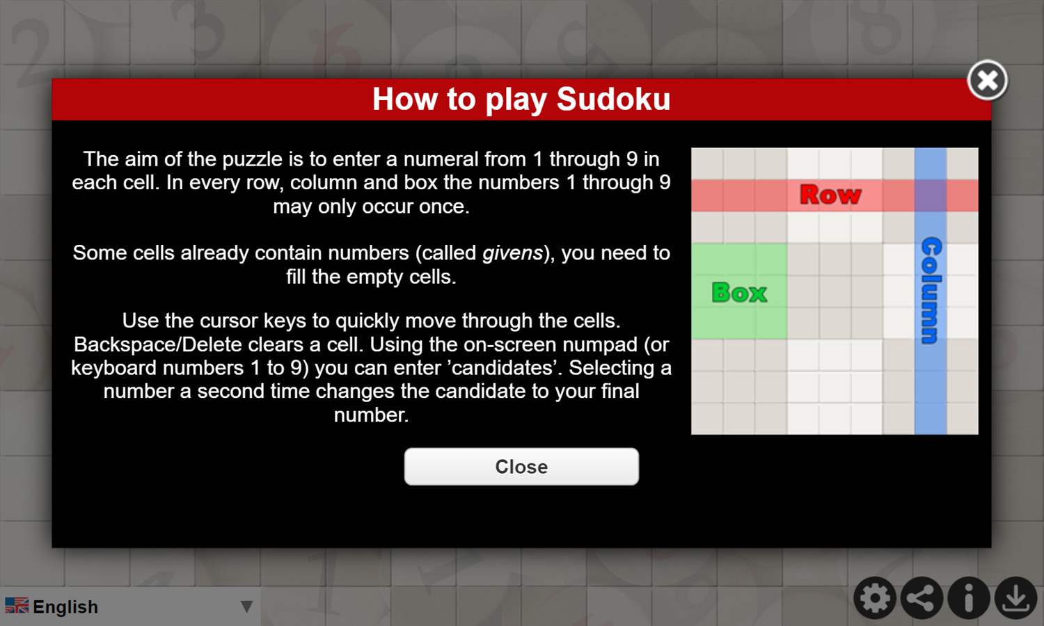 Daily Sudoku Game How To Play Screenshot.
