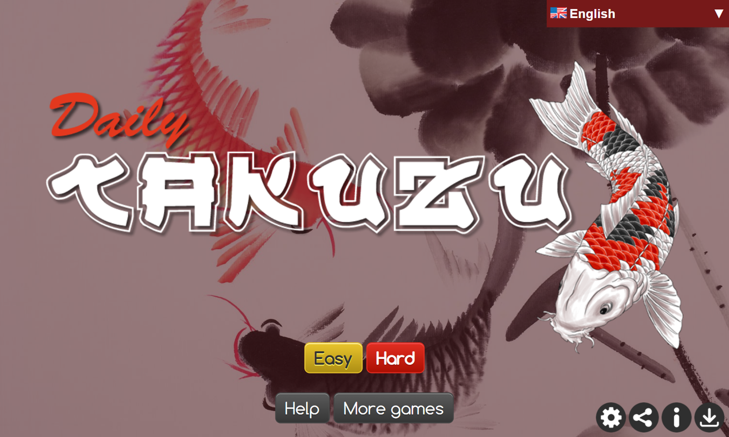 Daily Takuzu Game Welcome Screen Screenshot.