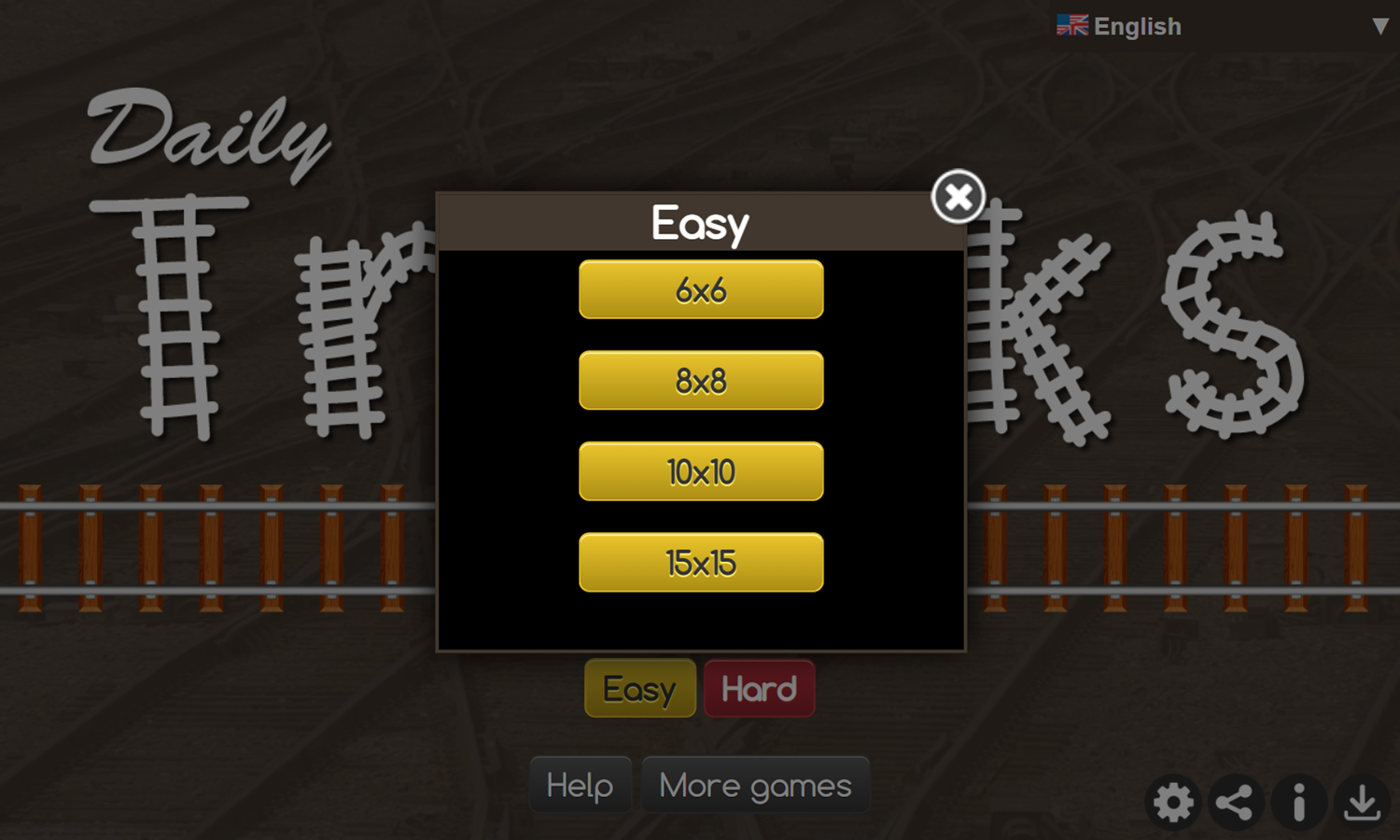 Daily Tracks Game Level Select Screenshot.