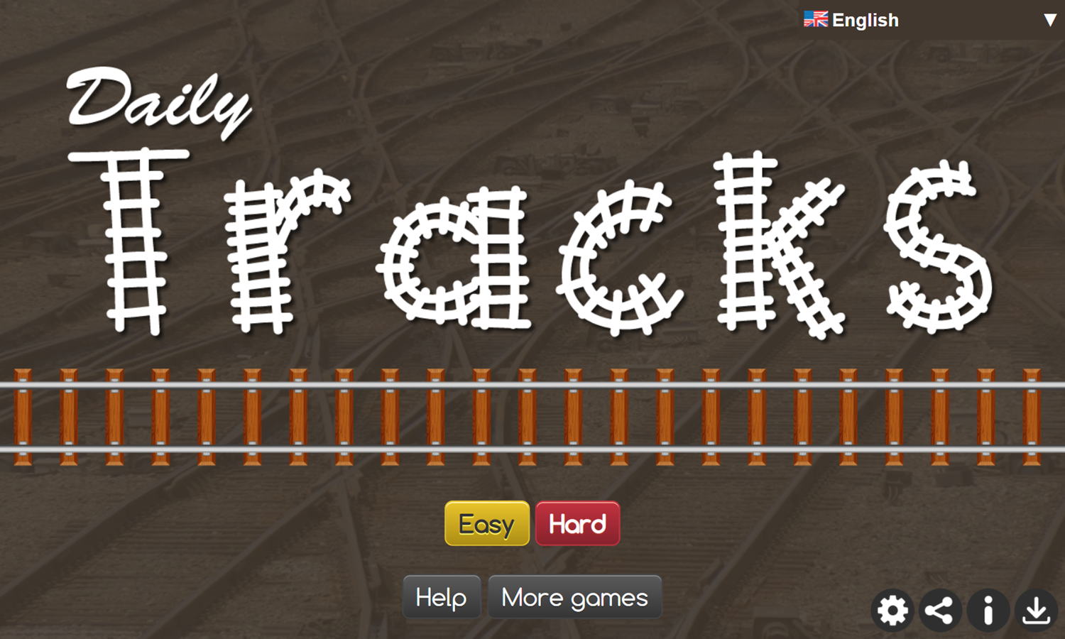 Daily Tracks Game Welcome Screen Screenshot.