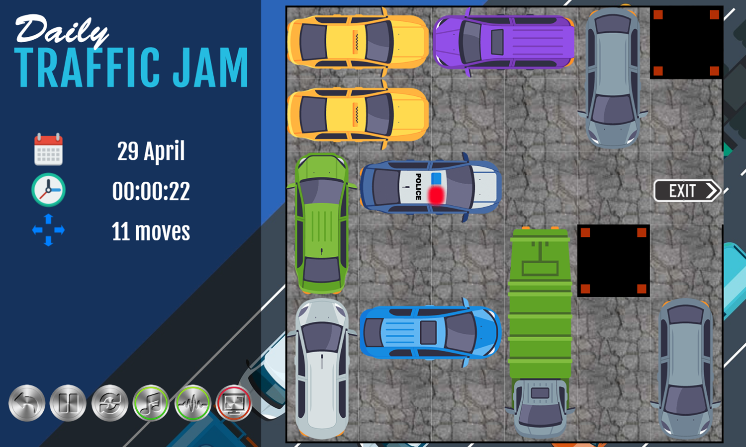 Daily Traffic Jam Game Play Screenshot.