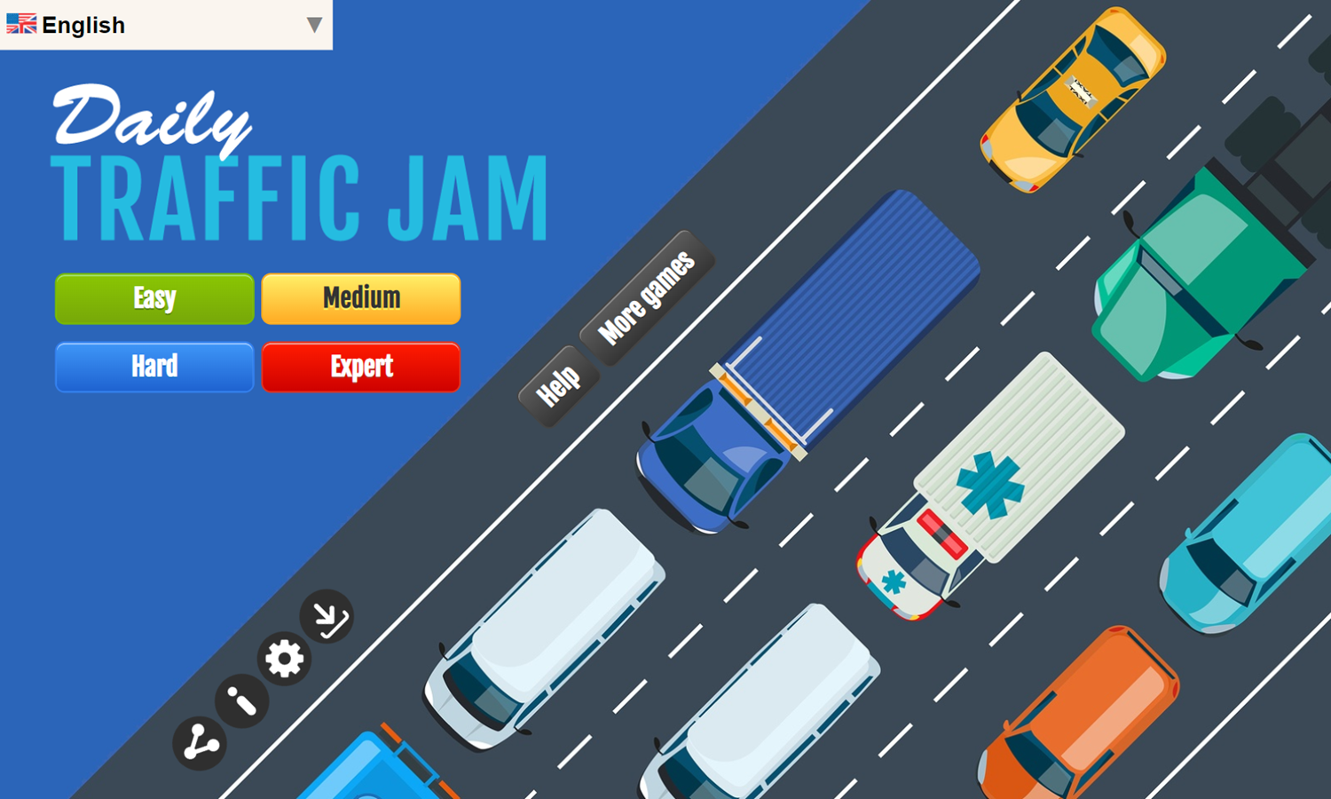 Daily Traffic Jam Game Welcome Screen Screenshot.