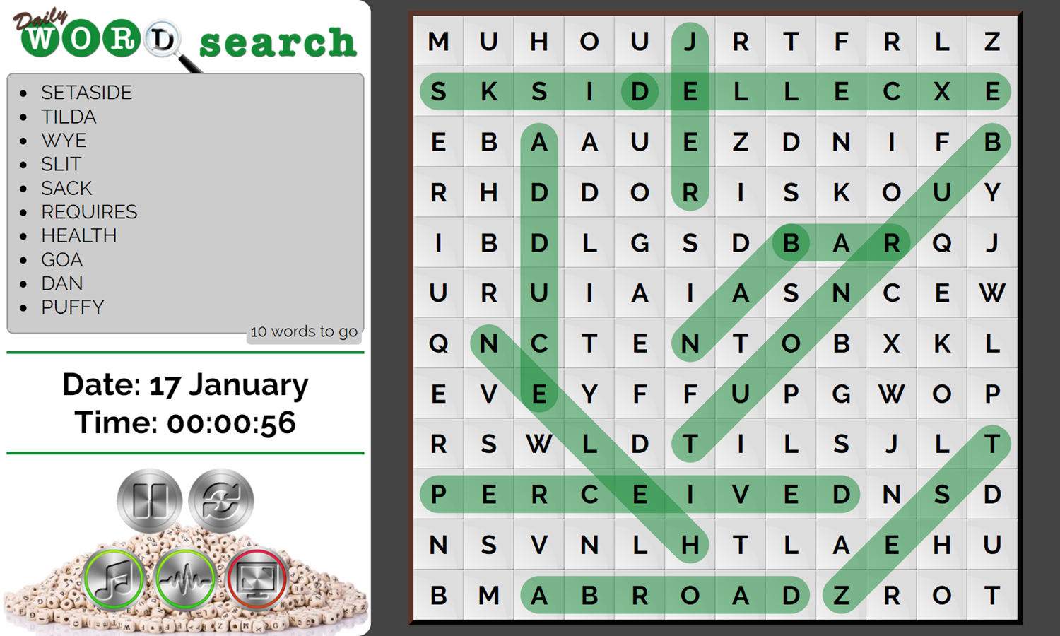 Daily Word Search Game Search Words Screenshot.