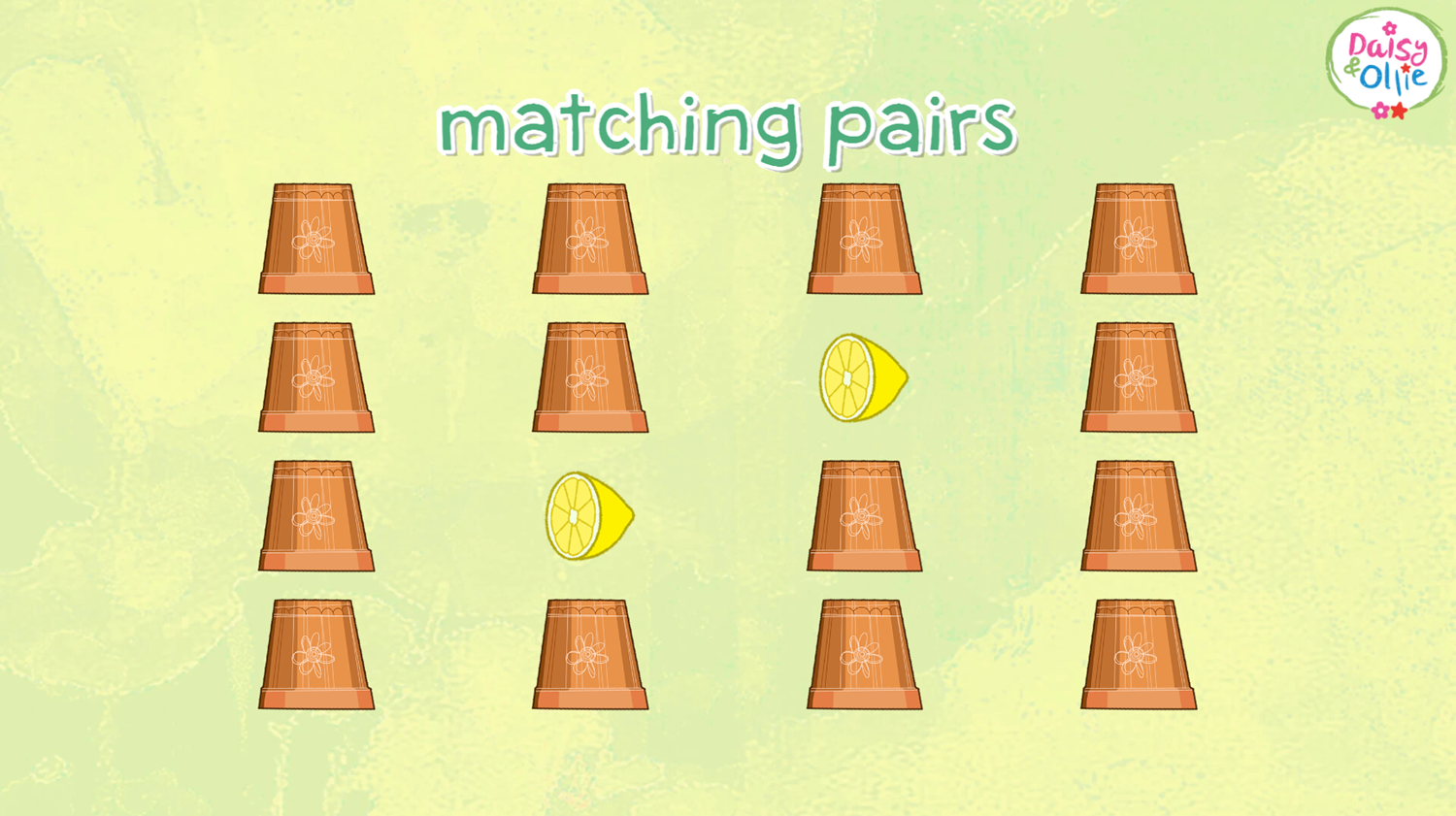 Daisy and Ollie Matching Pairs Game Play Screenshot.