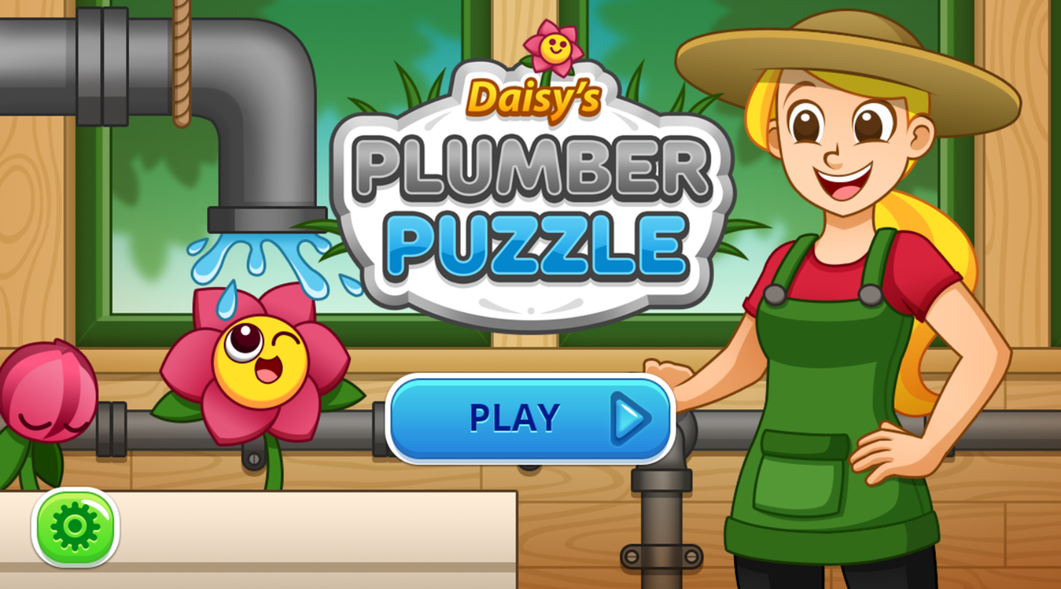 Daisy's Plumber Puzzle Game Welcome Screen Screenshot.