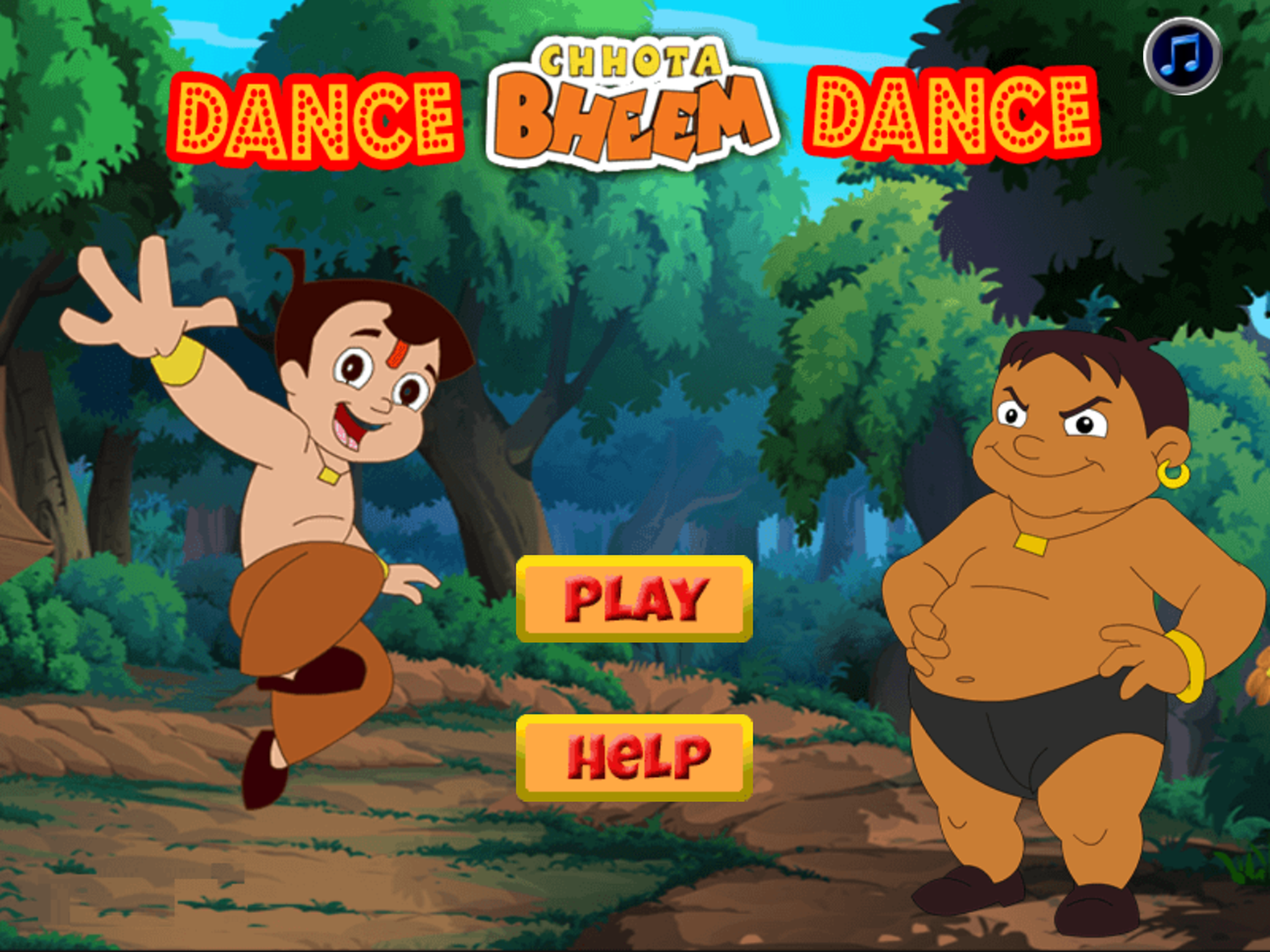 Dance Chhota Bheem Dance Game Welcome Screen Screenshot.