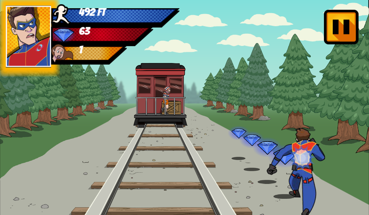 Danger and Thunder Train Rescue Game Play Screenshot.