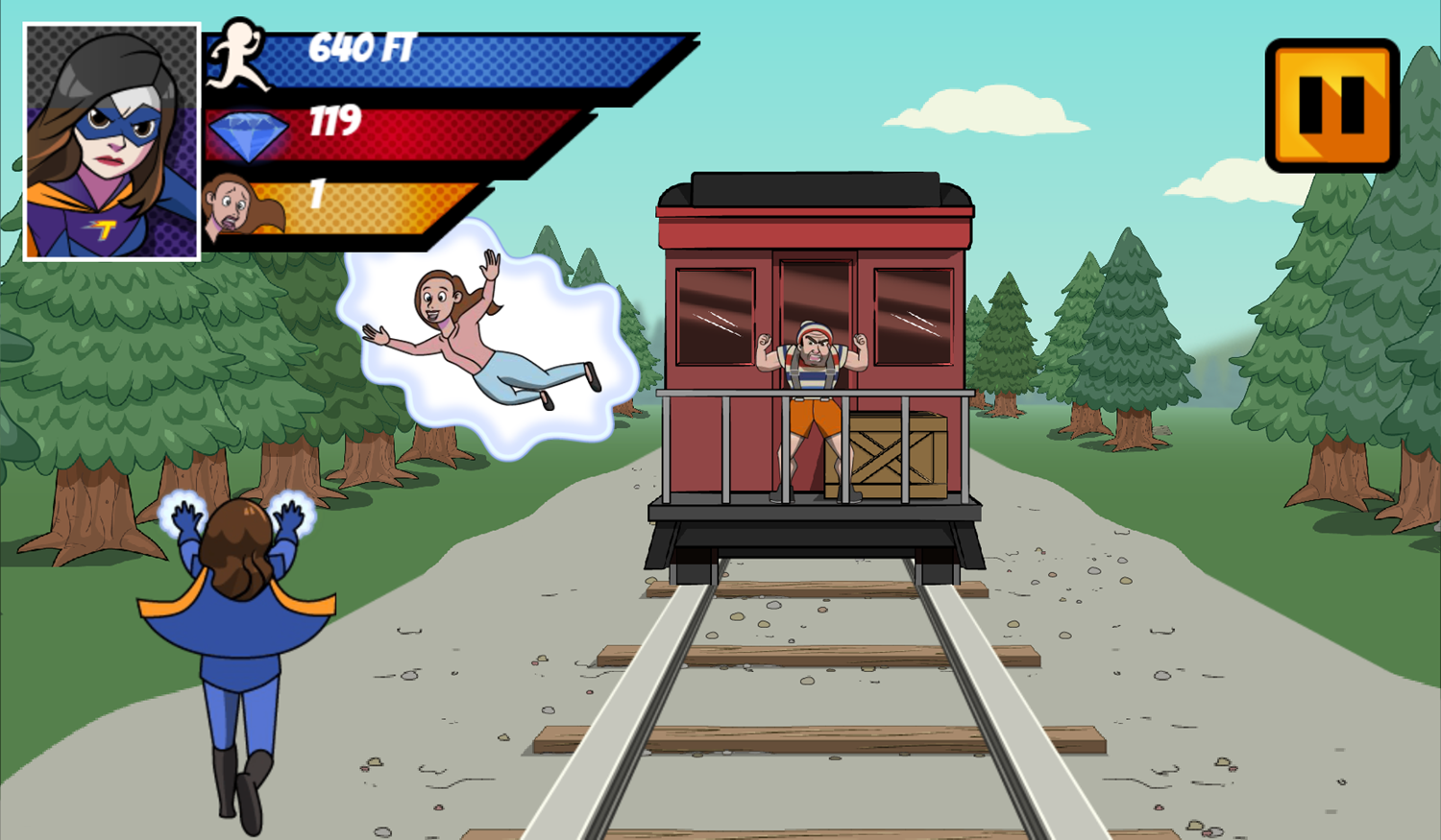 Danger and Thunder Train Rescue Game Progress Screenshot.