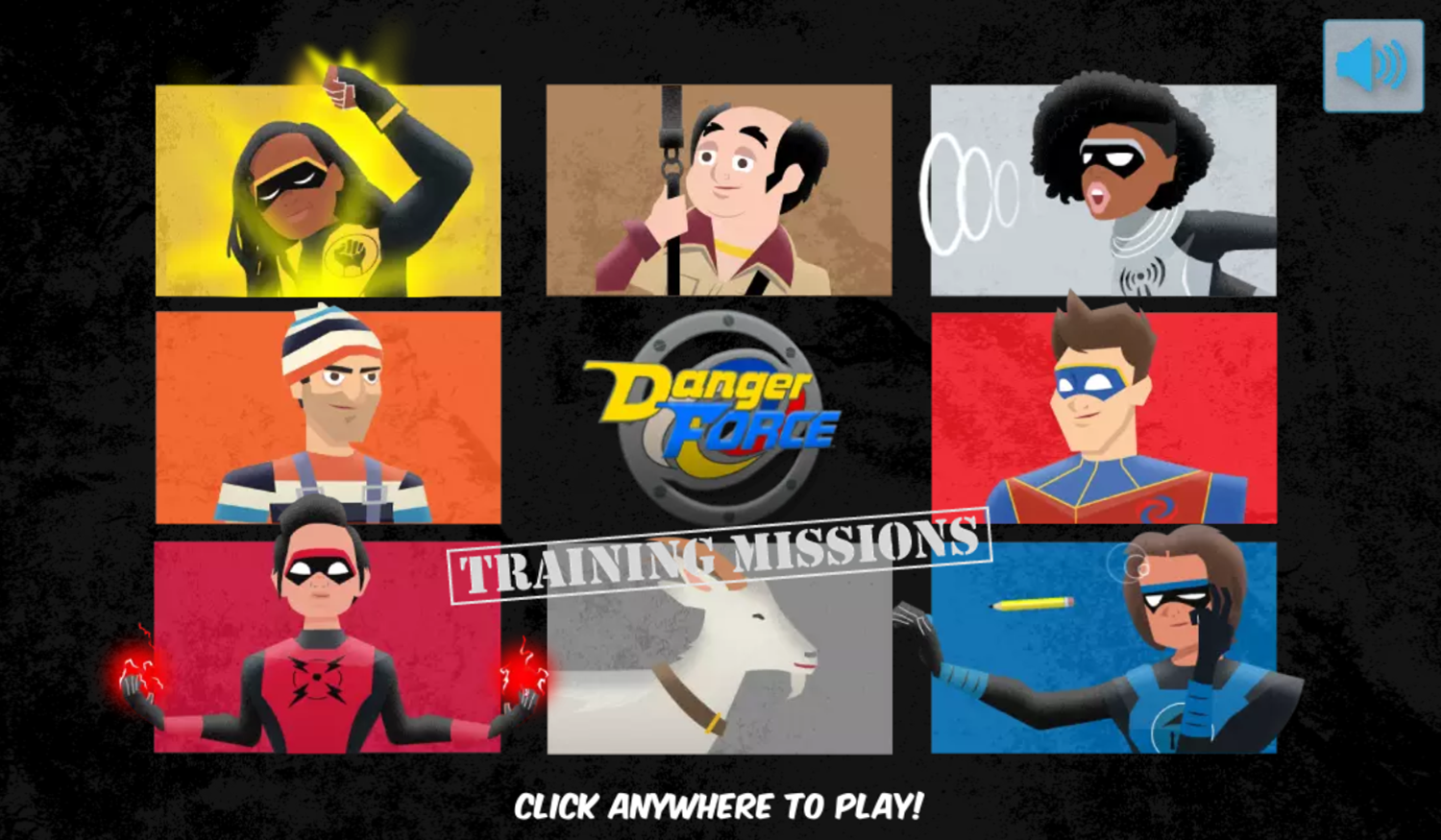 Danger Force Training Missions Game Welcome Screen Screenshot.