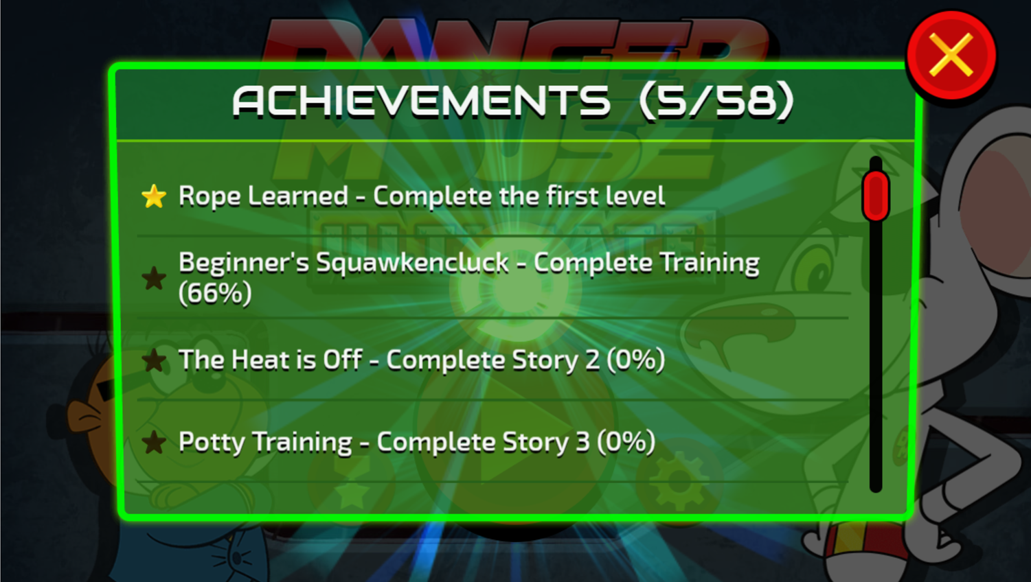 Danger Mouse Achievements Screenshot.