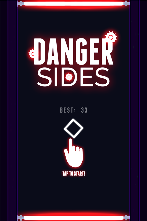 Danger Sides Game Welcome Screen Screenshot.