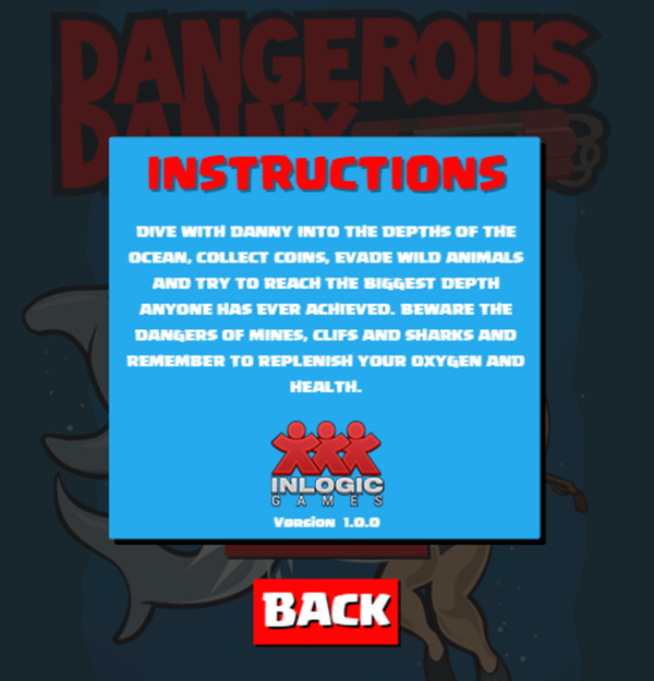 Dangerous Danny Game Instructions Screenshot.