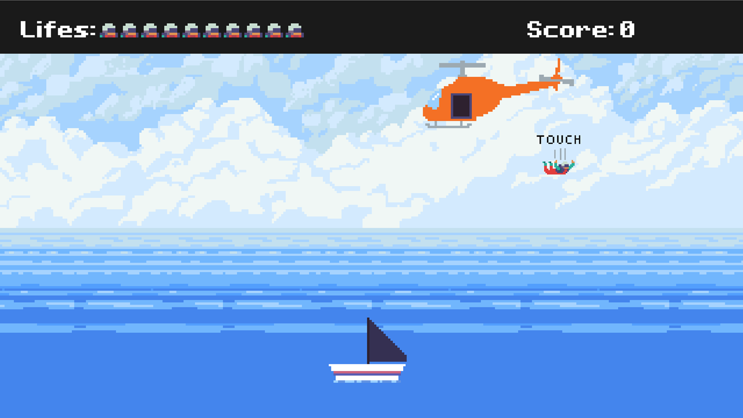 Dangerous Parachute Game Screenshot.