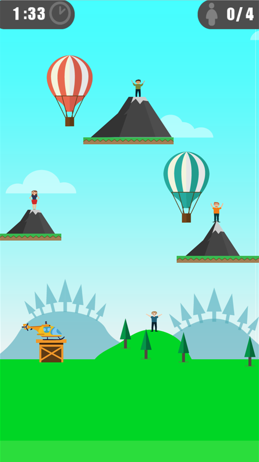 Dangerous Rescue Game Hot Air Balloons Screenshot.