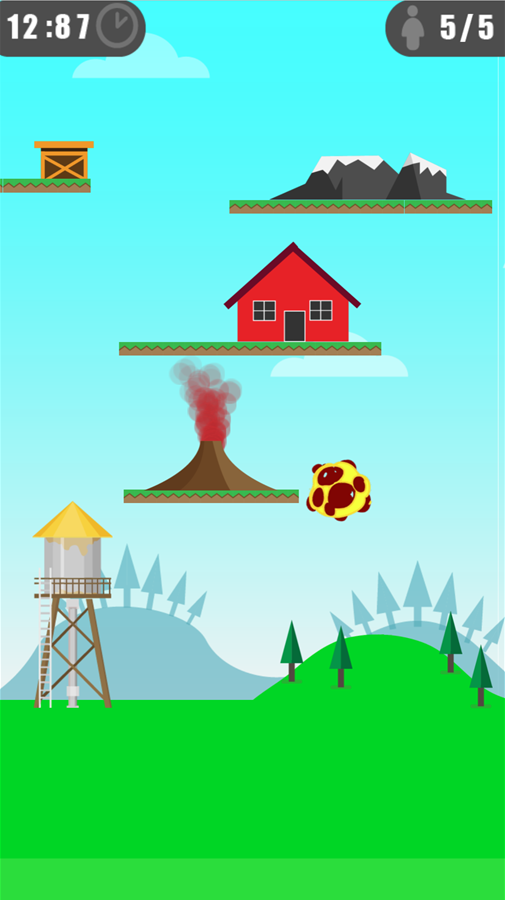 Dangerous Rescue Game Volcano Level Screenshot.