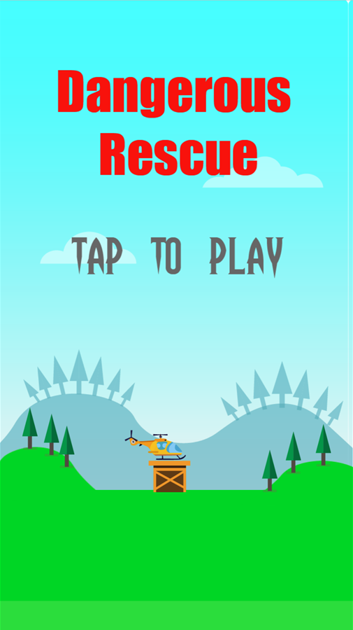 Dangerous Rescue Game Welcome Screen Screenshot.