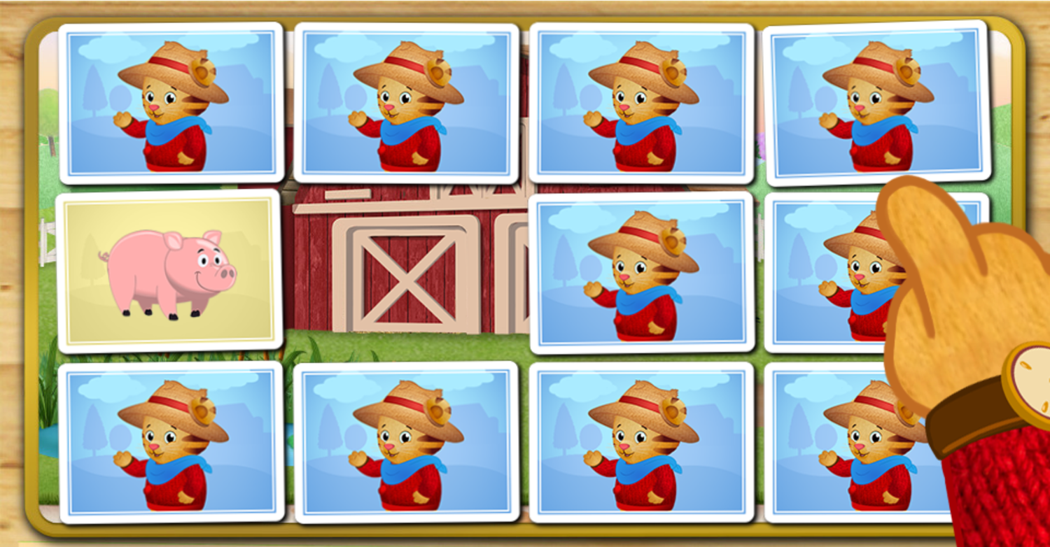 Daniel Tiger's Neighborhood Barnyard Match Game Pick Cards Screenshot.