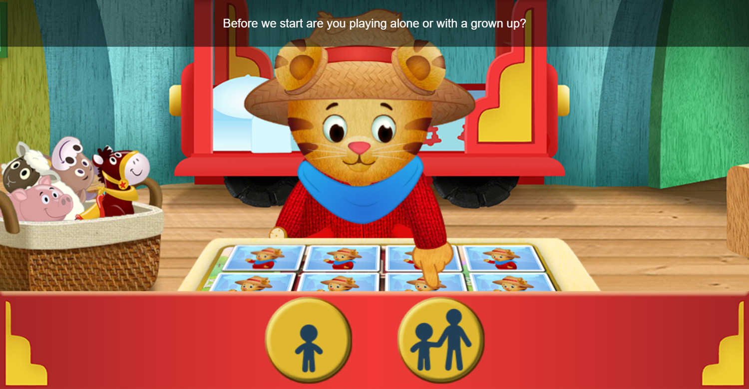 Daniel Tiger's Neighborhood Barnyard Match Game Player Information Screenshot.